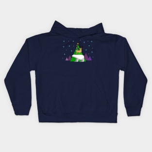 Polar bear, reindeer, penguin, robin Christmas star Kids Hoodie